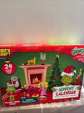 The Grinch Advent Calendar Building Set - Green Holiday Playset